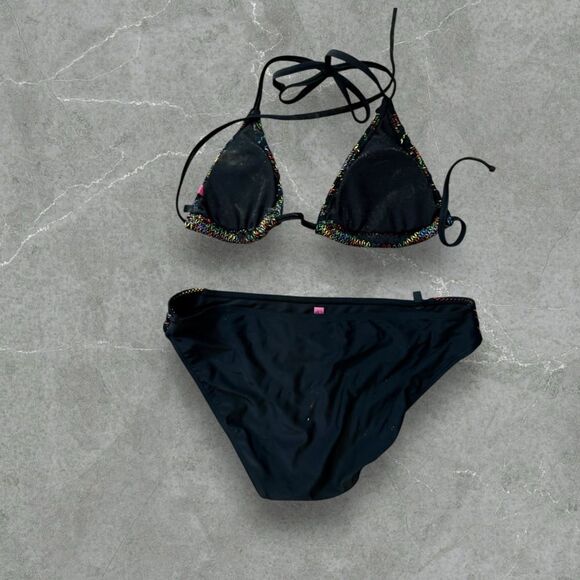 OP‎ Black Embroidered Bikini Set - Picture 5 of 8